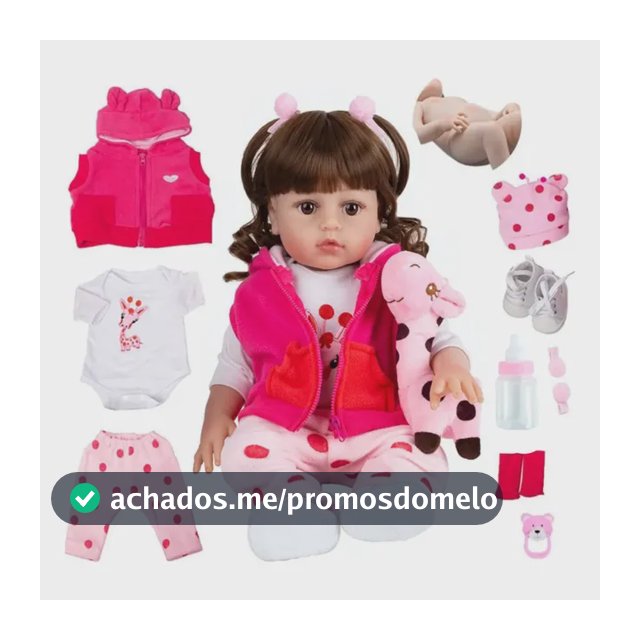 Boneca Bebê Reborn 48cm Rosa Girafinha Articulada