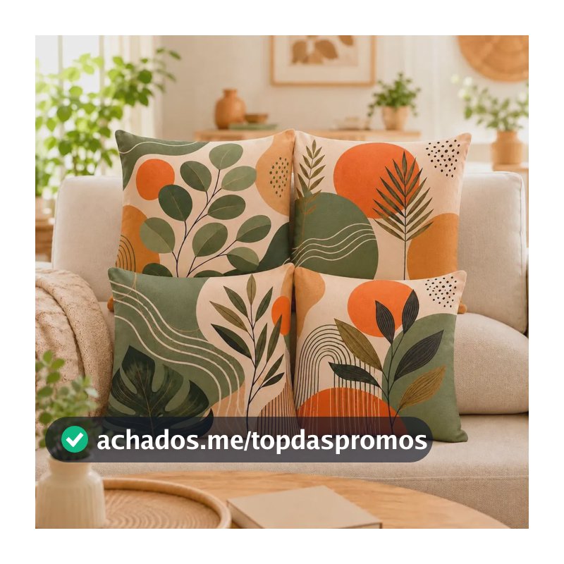 Kit 4 Capas De Almofada 40x40 Moderna Floral Sala De Estar Floral Moderna
