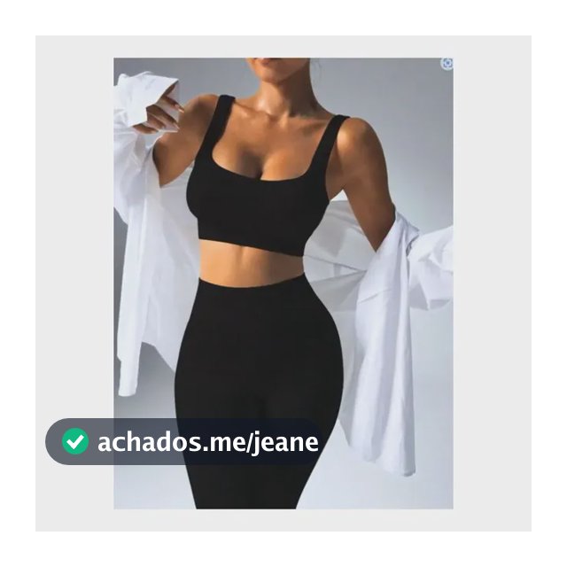 Conjunto Legging + Top Canelado Feminino Fitness  Poliamida