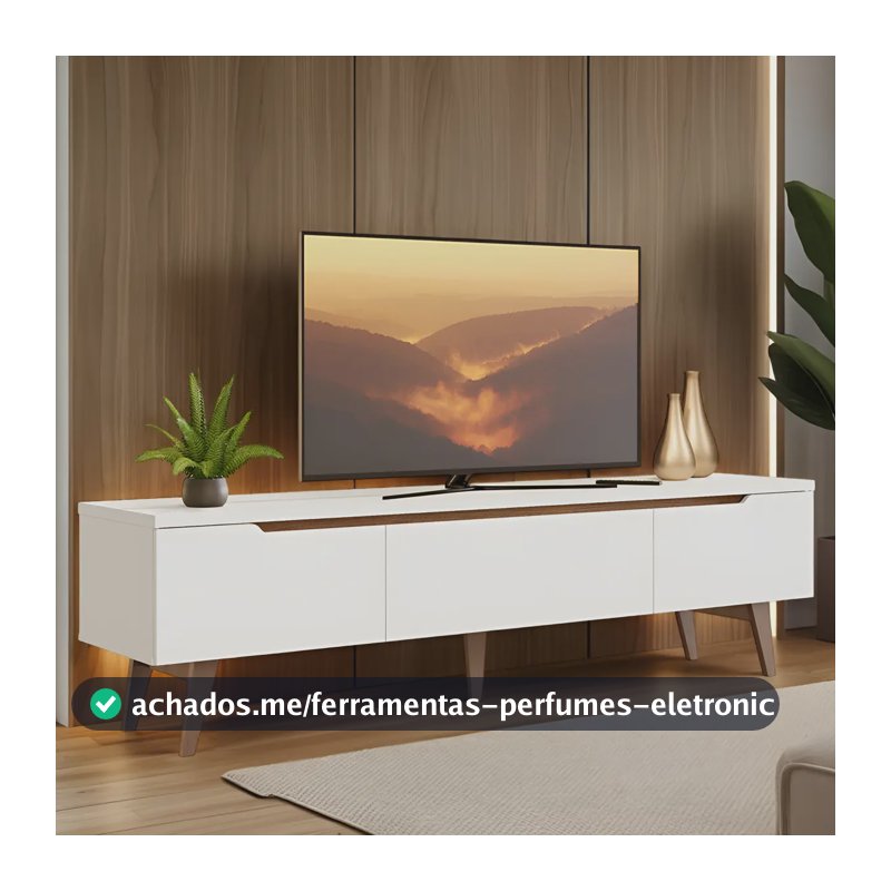 Rack Para Tv Até 75 Polegadas Madesa Brest 2 Portas 1 Gave B Cor Branco