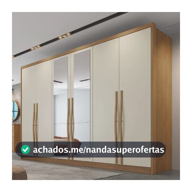 Guarda-Roupa Casal Reno de MDF com 6 Portas, 6 Gavetas e Espelho