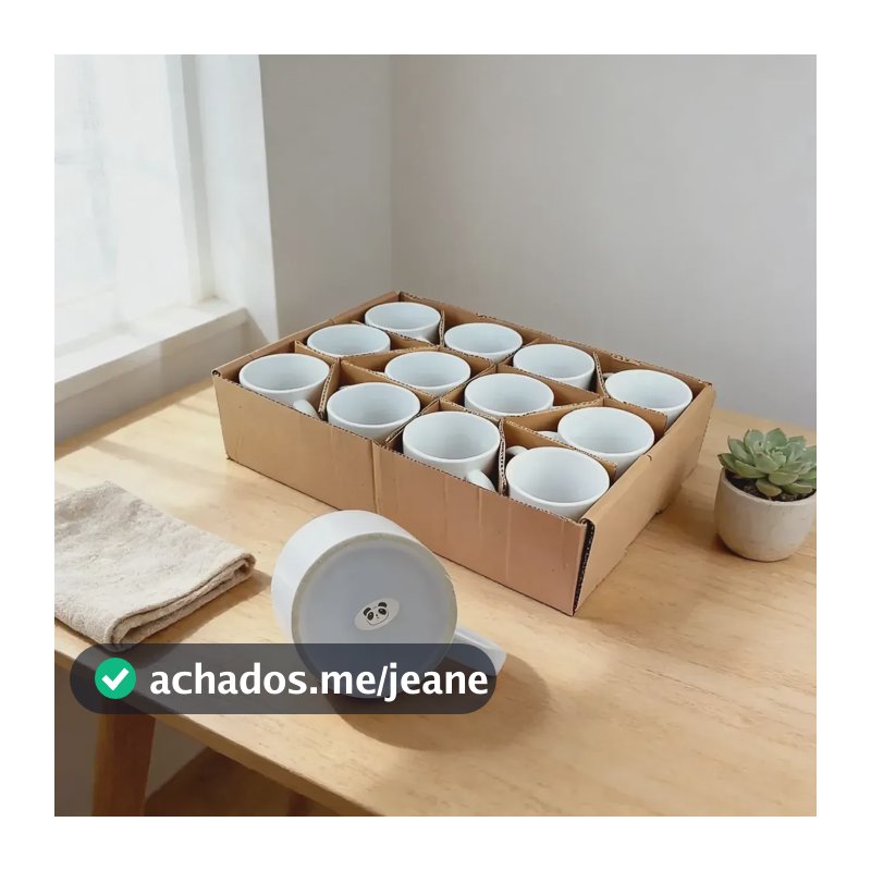 12 Canecas Brancas Porcelana Panda Sublimação 325ml Aaa+ Cor Branco