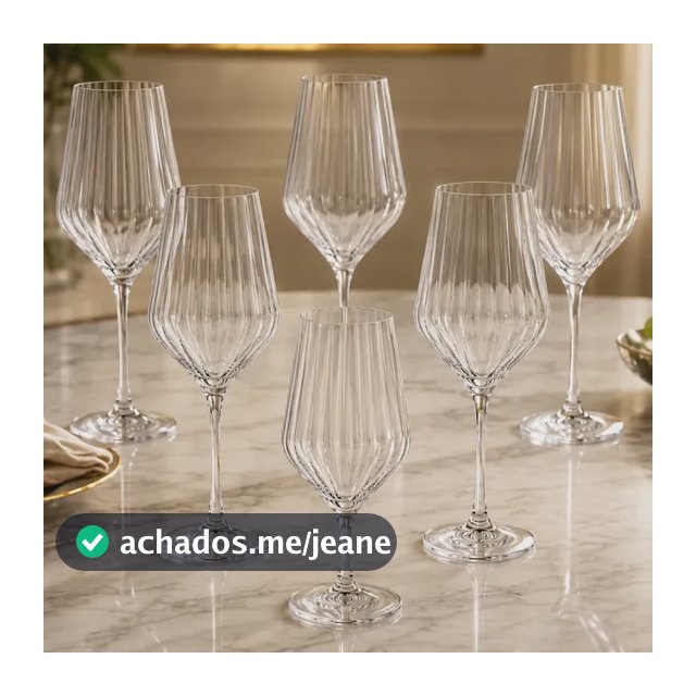 Kit 6 Taças Cristal Ecológico 510ml Para Vinho Tinto Branco