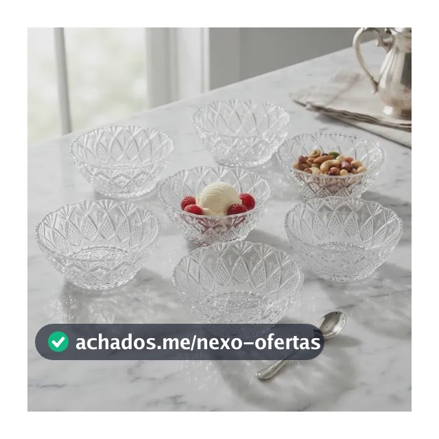 Jogo De 6 Taças Tigela Bowl Para Sobremesa Sorvete Petiscos Vidro