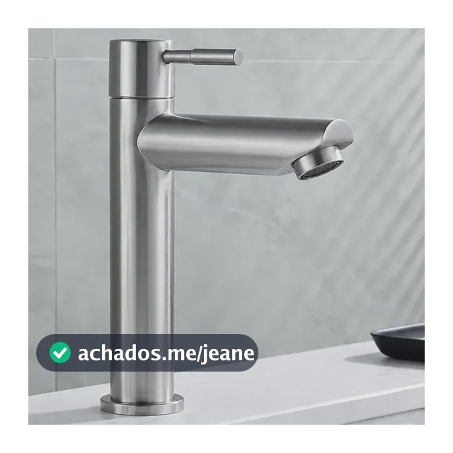 Torneira Banheiro Mesa Inox Bica Baixa Monocomando Água Fria Prateado Escovado
