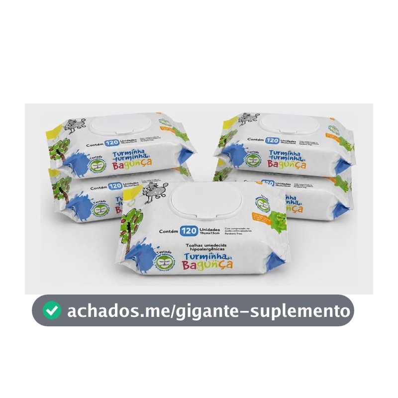 Kit 5 Pctes Toalhas Umedecidas Para Bebê Turminha 120 Folhas
