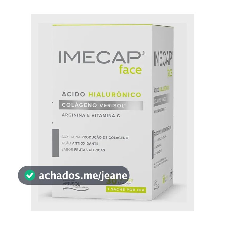 Colágeno Imecap Face Sabor Frutas Cítricas 30 Sachês com Ácido Hialurônico