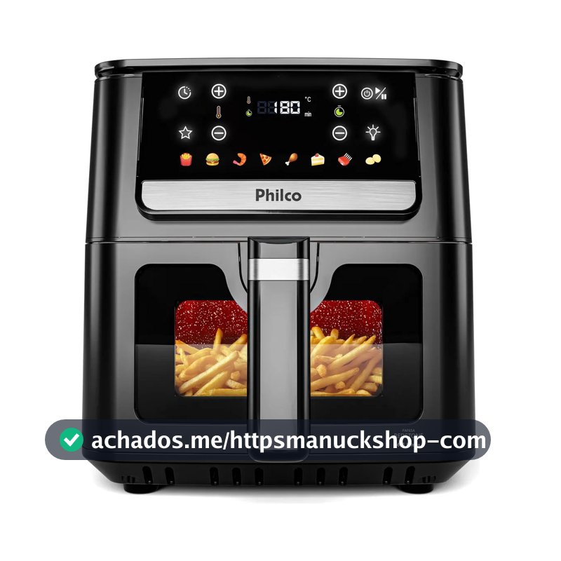 Air Fryer Philco 6,5L Visor Glass e Redstone 1700W PAF65A