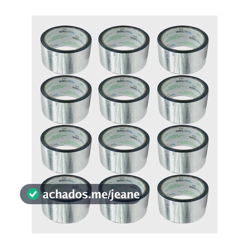 Kit 12 Fita Aluminizada Instalação Ar Condicionado 48mm 45m