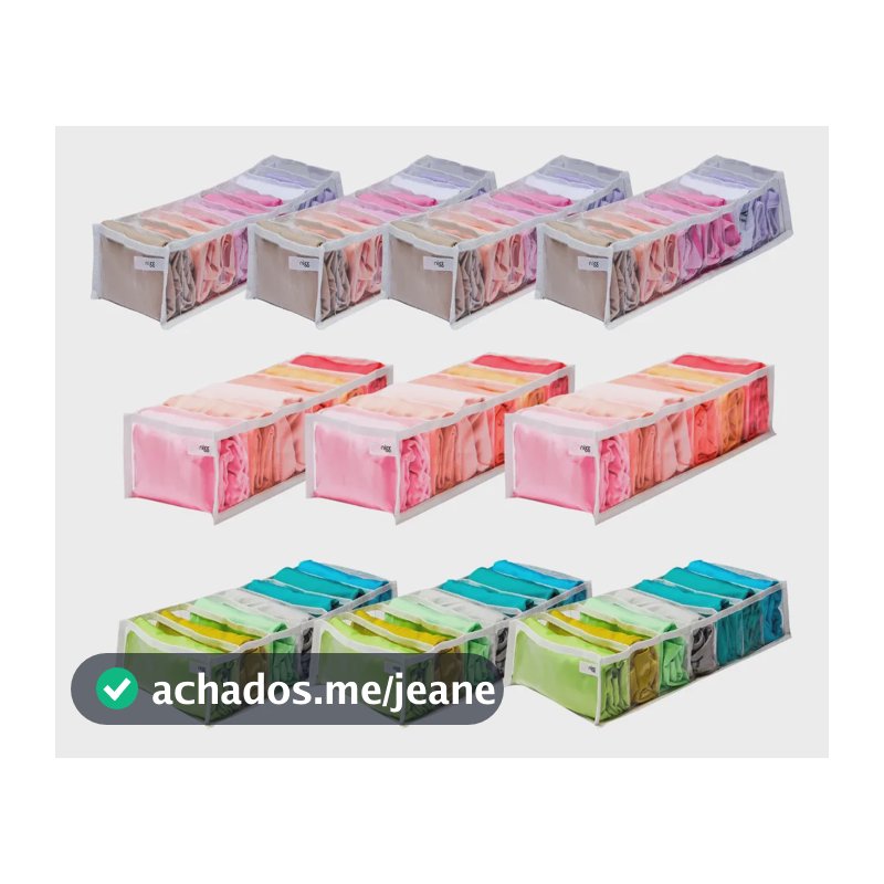 Kit 10 Colmeia Organizadora 4 P + 3 M + 3 G Para Roupas Cor Transparente