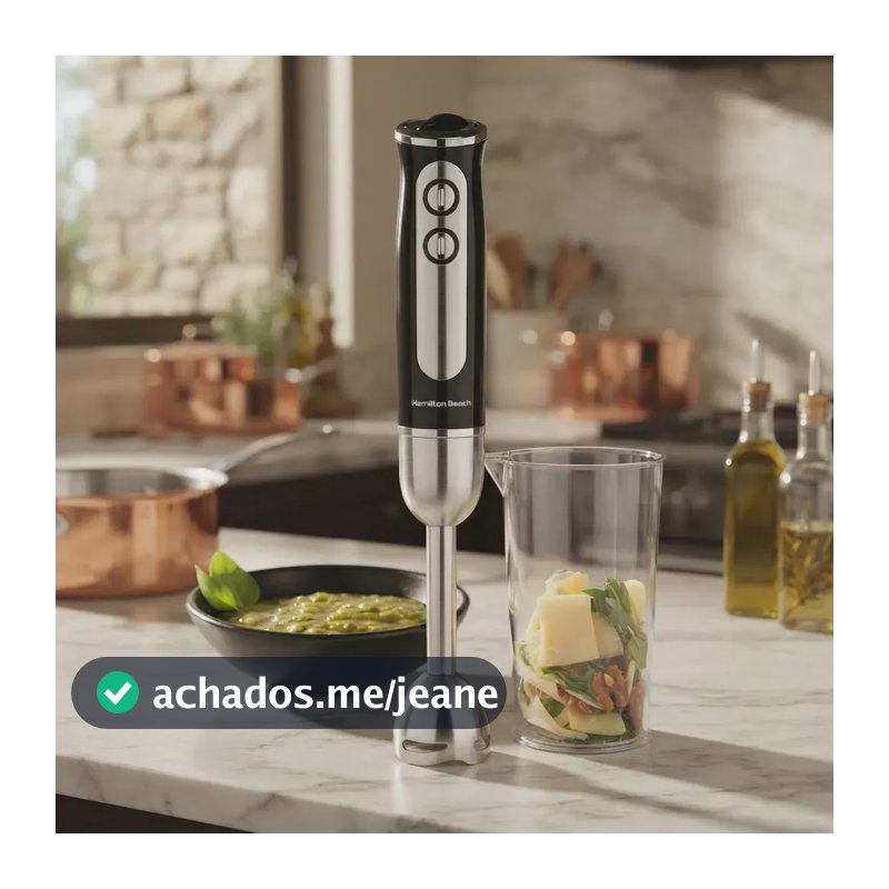 Mixer de Mão Hamilton Beach 800W para Cozinhar, Shakes e Sopas Com Copo de 600ml