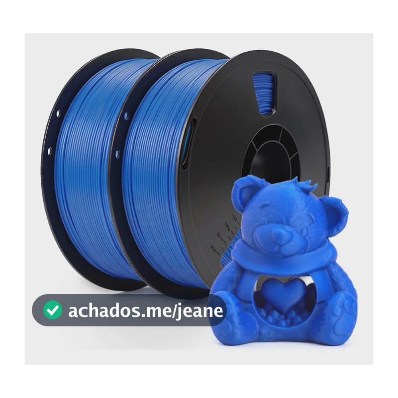 Filamento De Impressora 3d Pla 1,75mm 2kg Impressão Cor Lisa Azul