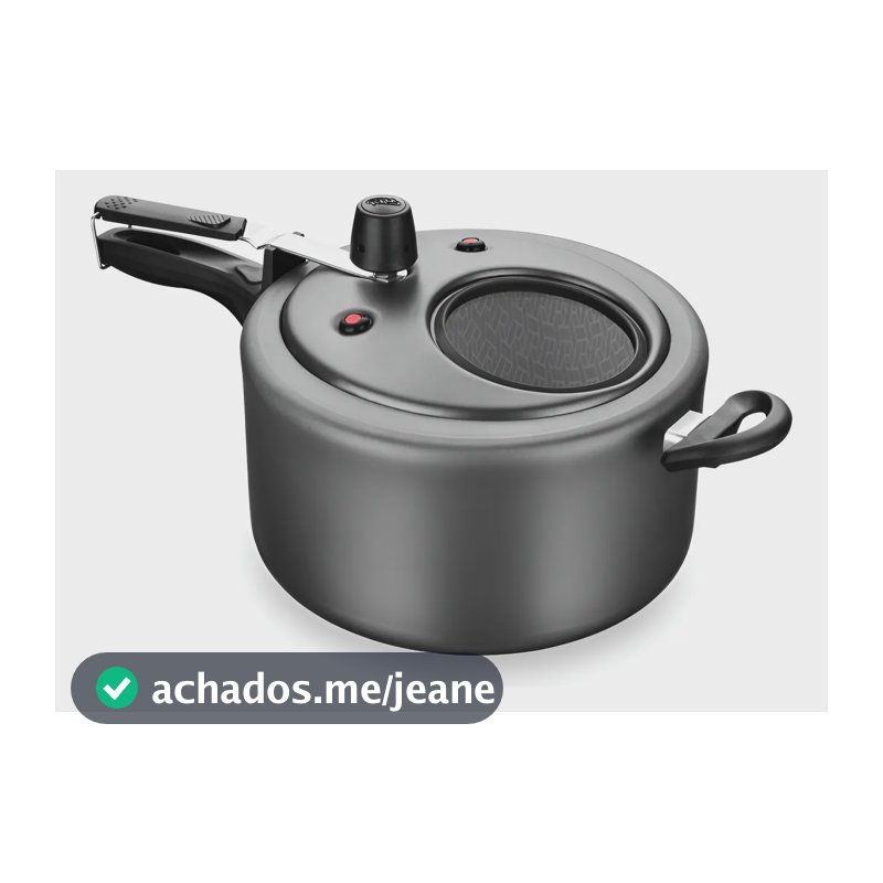 Panela De Pressão MTA 6 Litros Antiaderente Com Visor Fechamento Interno Grafite