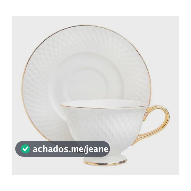 Xícara Para Chá Eclat Gold 250 Ml 10 Cm - Home Style