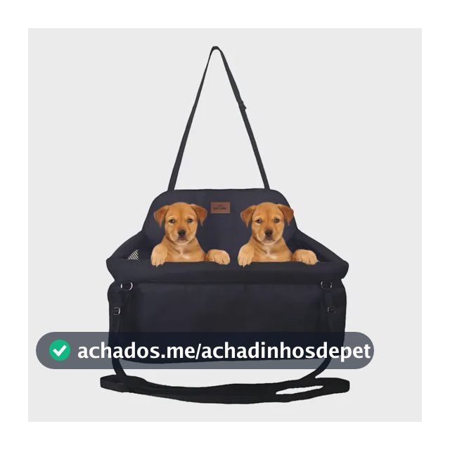 Bolsa Transporte Carro Para Dois Pets Cães Dupla Grande Preto