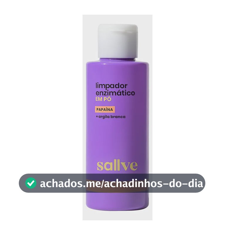 Limpador Enzimático Em Pó Sallve 30g - Papaína + argila branca