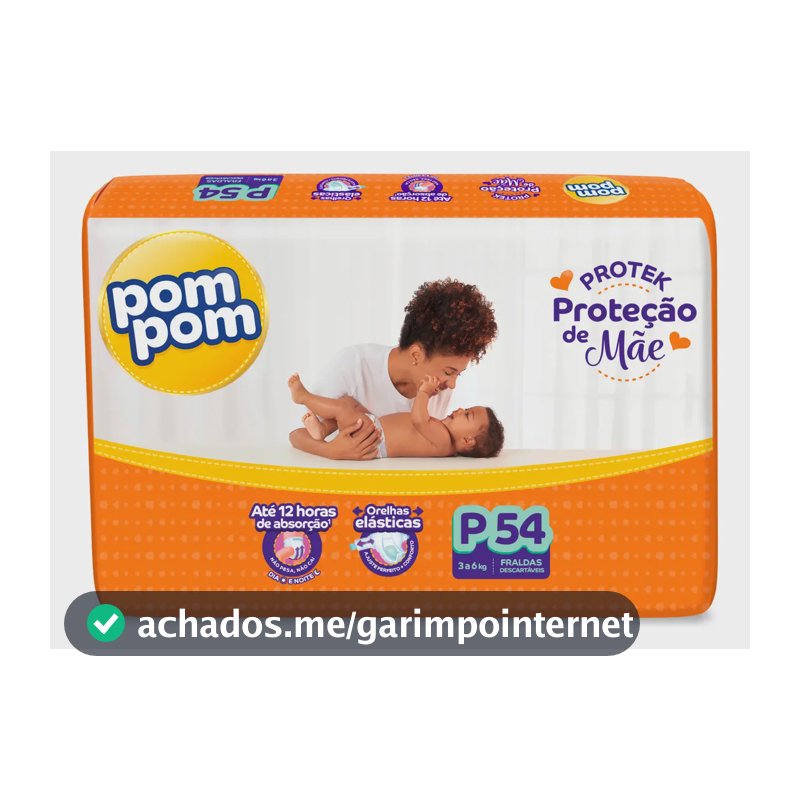 Fraldas Pom Pom Protek P x 54 unidades