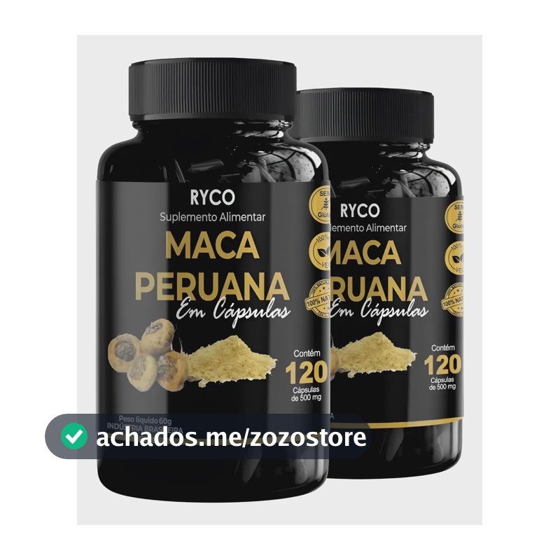 2x Maca Peruana 120 Cápsulas Original- Envio Já Sem Sabor