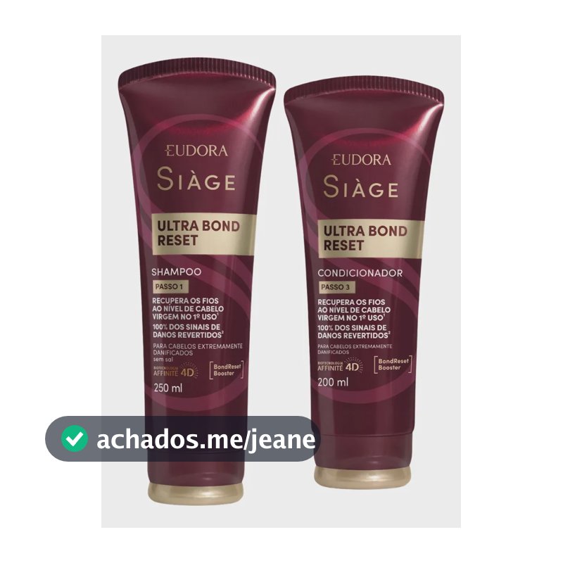 Kit Shampoo + Condicionador Siàge Ultra Bond Reset Eudora