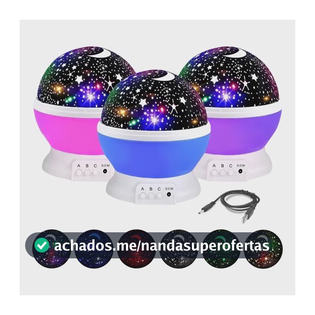 Luminária Projetor Estrela 360º Galaxy Abajur Mesa Infantil