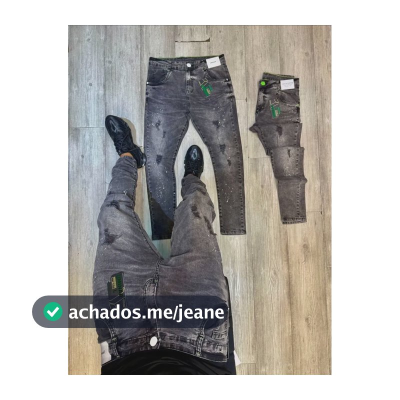 Calça Jeans Skinny Masculina Modelo Jogador Tendência Skinny Grafite 36