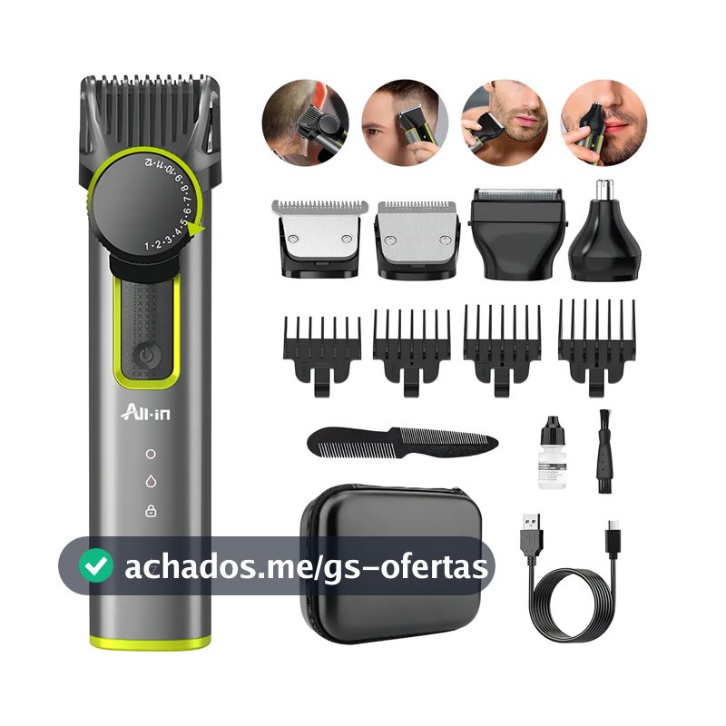 Barbeador All-In Multifuncional 4 em 1 para Cabelo e Barba
