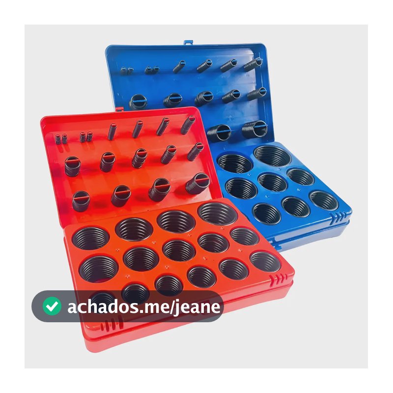2 Kit Caixa Anél Vedação O-ring Milímetro Polegada Nitrílica Vermelho/azul