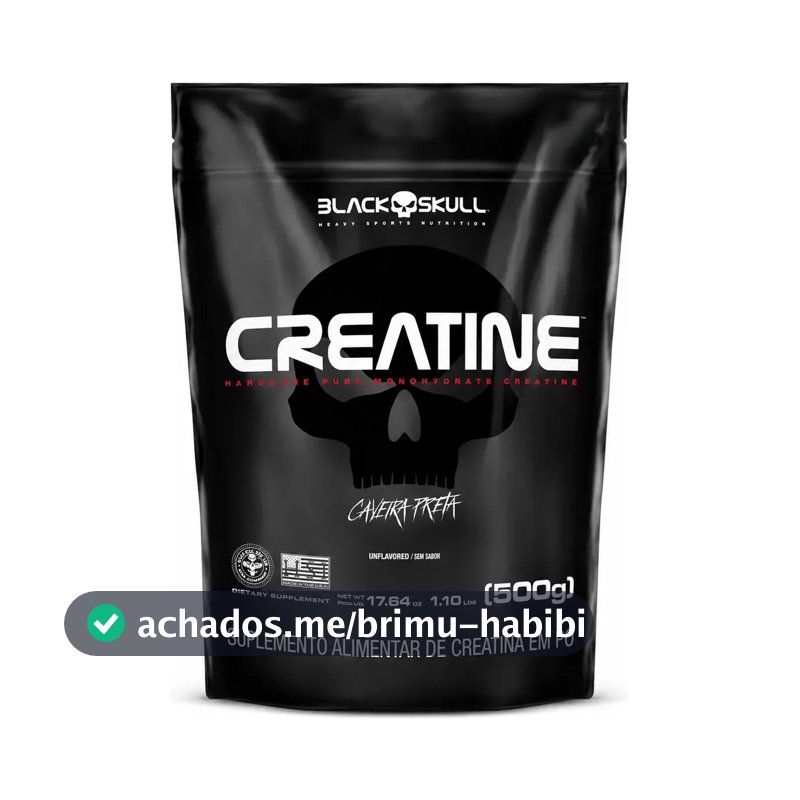 Creatina Monohidratada Pura Black Skull Pura - 100% Monoidratada Em Pó Sem Sabor X 500g