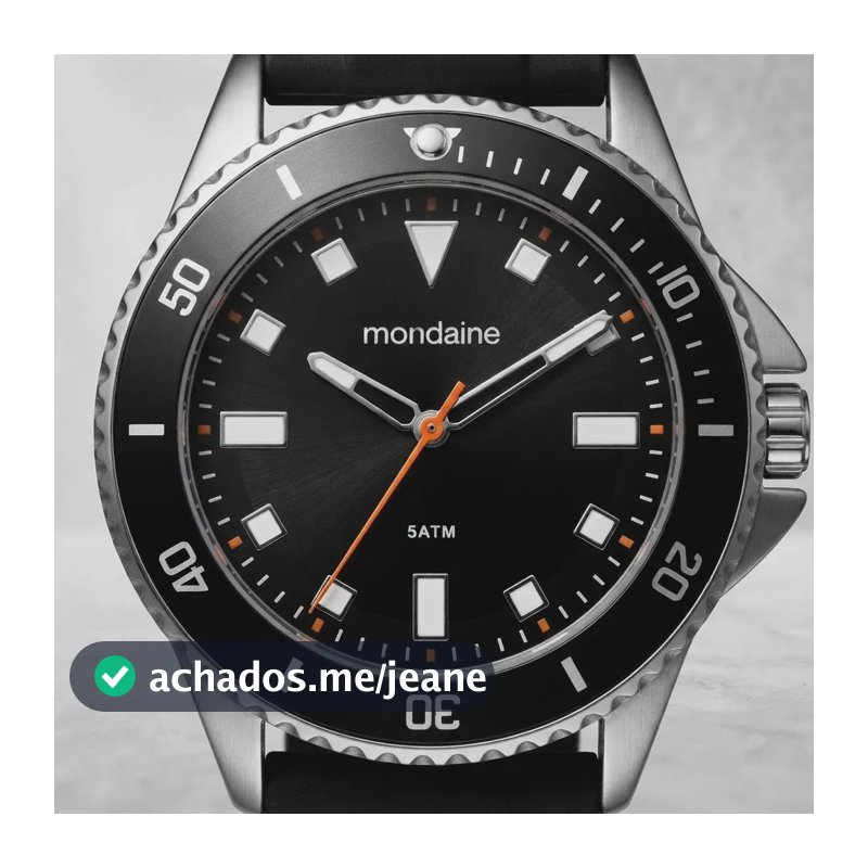 Relógio Mondaine Masculino 33040g0mvni1 40mm Preto Prateado
