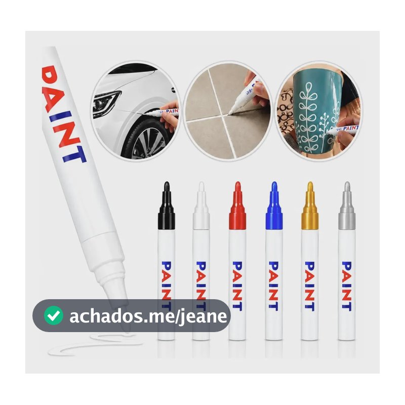 Caneta Pintura Reparadora Permanente Tira Riscos Carro Moto Branca