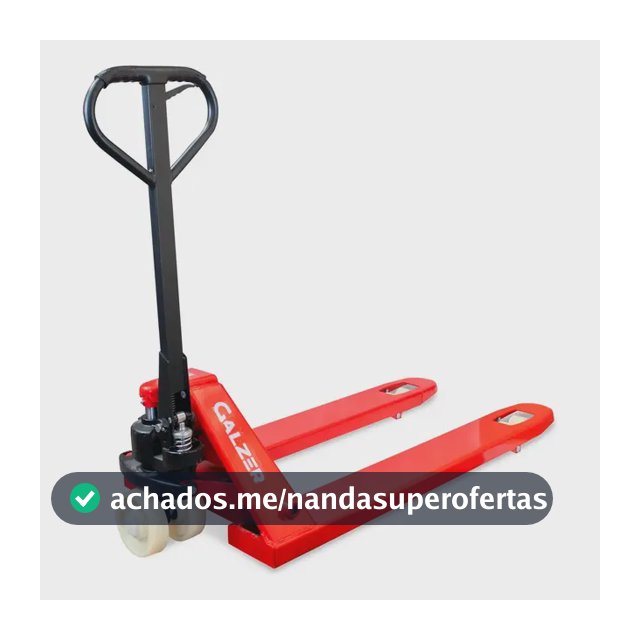 Paleteira Manual 1000 Kg Largura Haste 55 Cm Galzer 550 - 1 Ton