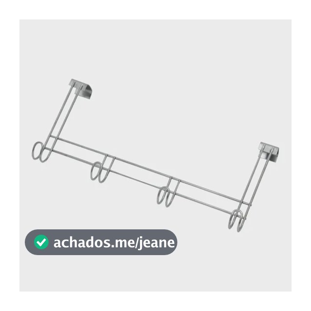 Cabide Porta 4 Ganchos Preto/cromado Toalha Roupa Banheiro Prateado
