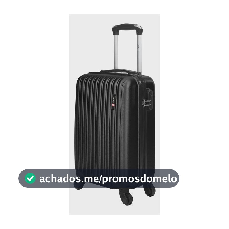 Mala de bordo 10kg ABS Rodas 360° Removíveis Londres Swiss Move Preto