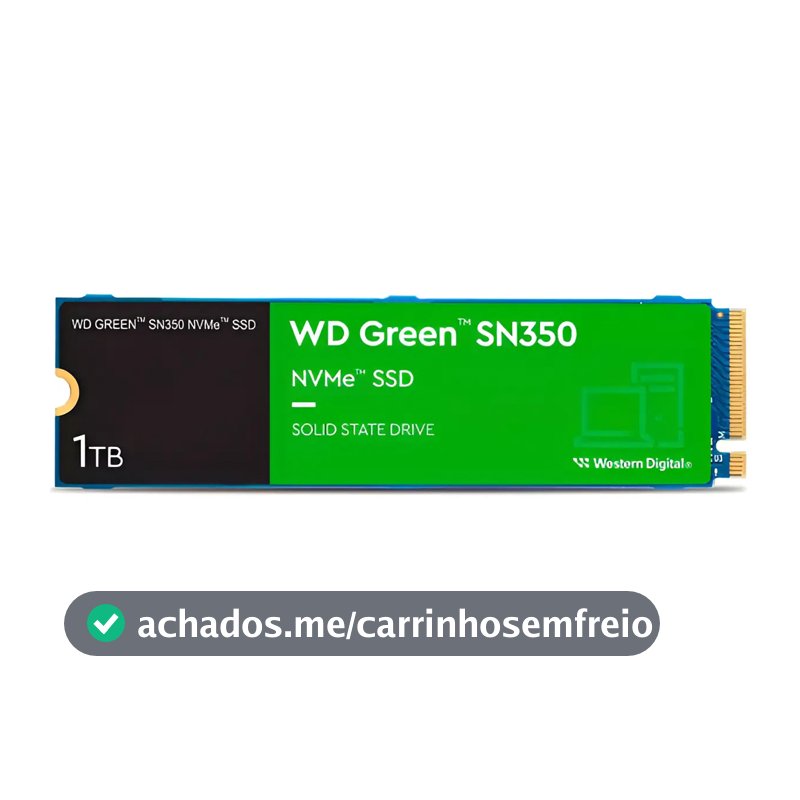 Ssd 1tb Western Digital Green Sn350 Nvme, Gen3, M.2 2280 Azul