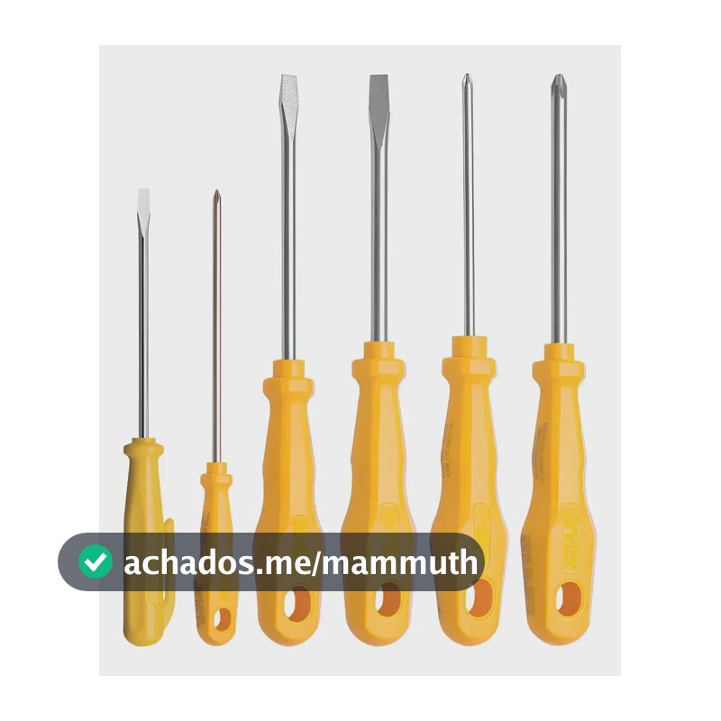Chave De Fenda Tramontina Amarela Cartela Com 06 Pecas 4151