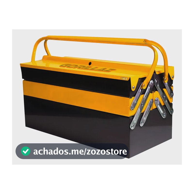 Caixa Ferramentas Gorillaz Sanfonada 20x20x42 Com 5 Gavetas Amarelo