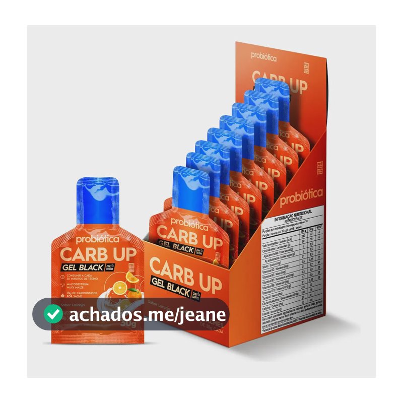 Carboidrato Carb Up Gel Black 10x30g Probiótica Laranja Energia Rápida