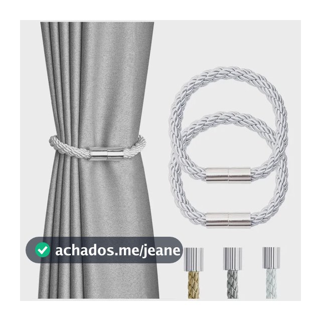 Kit 2 Prendedor De Cortina Argola Magnético Amarrador Lumai Branco