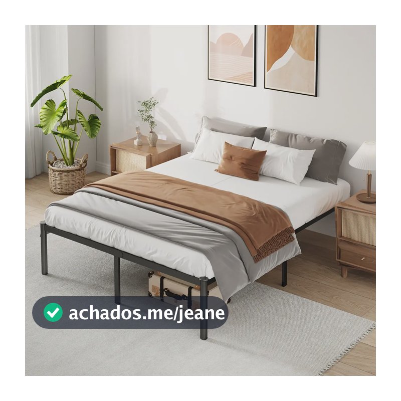 Estrado de Cama Casal Hot Wheels Preto Romantic Crown com Armazenamento