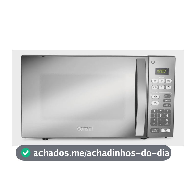 Micro-ondas CM020BF 20 Litros Espelhado com Função Descongelar Cor Cinza e Inox Consul