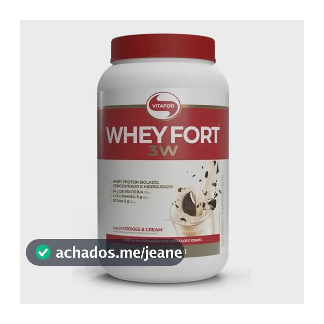 Whey Fort 3w 900g - Vitafor Sabor Cookies And Cream