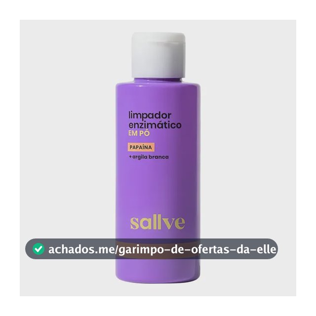 Limpador Enzimático Em Pó Sallve 30g - Papaína + argila branca