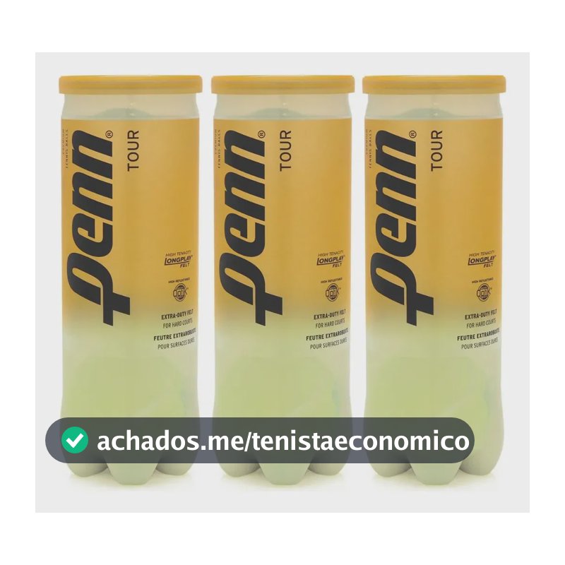Bola De Tênis Penn Tour Premium Extra Duty Pack Com 3 Tubos