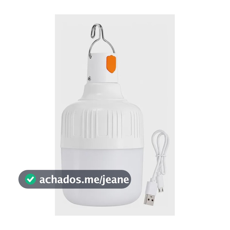 Lampião Lampada Led Camping Recarregável Solar/usb Barraca Branco 5v