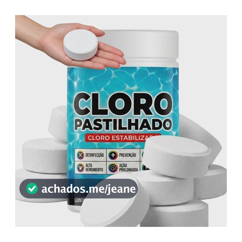 Pastilha Cloro 5 Unidades Tablete Tratamento Limpeza Piscina