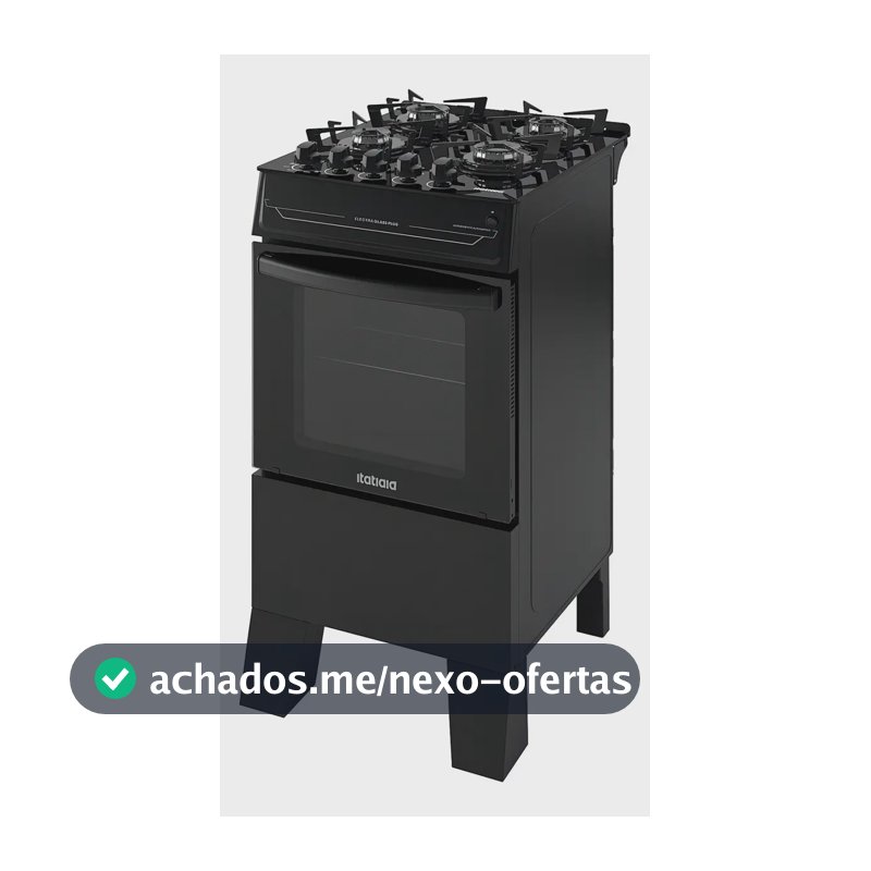Fogão 4 Bocas Itatiaia Vidro Temperado Electra Glass Plus Preto