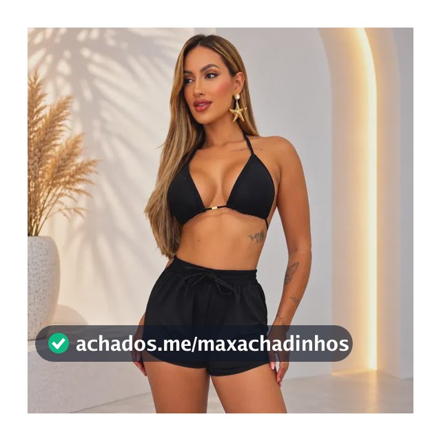 Conjunto Biquíni Short 3 Peças Tendência Saída Praia Piscina