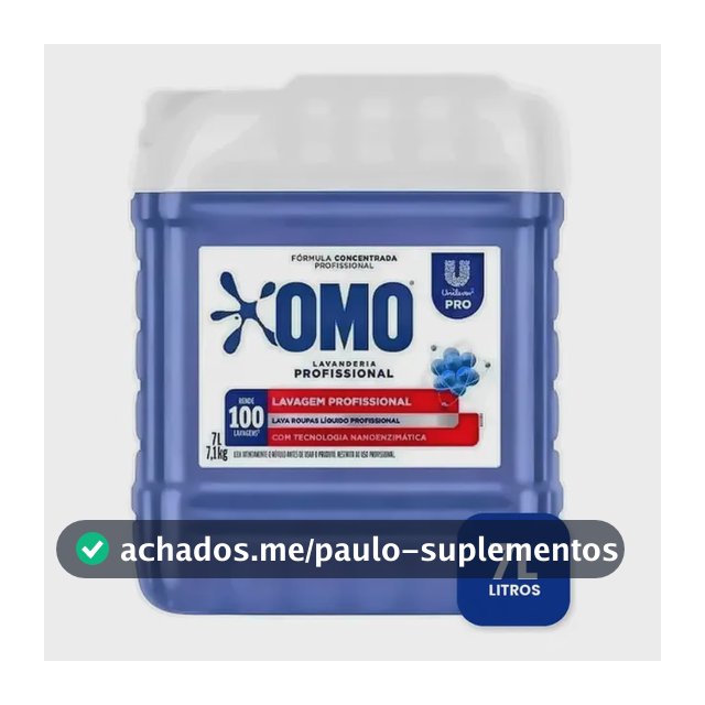 Lava Roupas Líquido Omo Lavanderia Profissional Lavagem 7 L