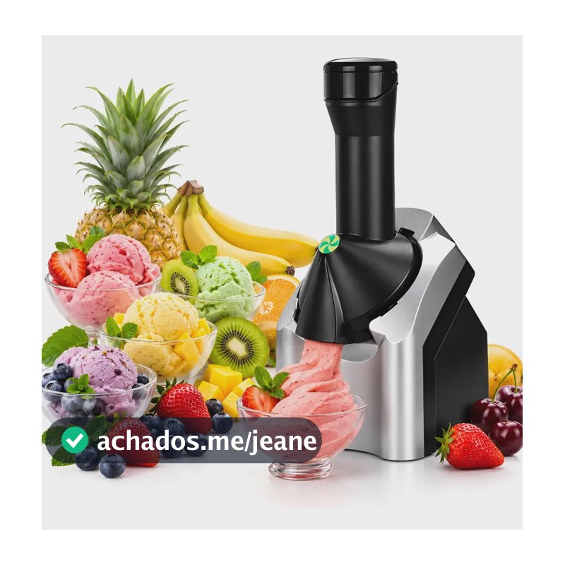 Máquina De Sorvete De Frutas, Sorvete Natural Caseiro Raspad Preto 127v 50/60hz