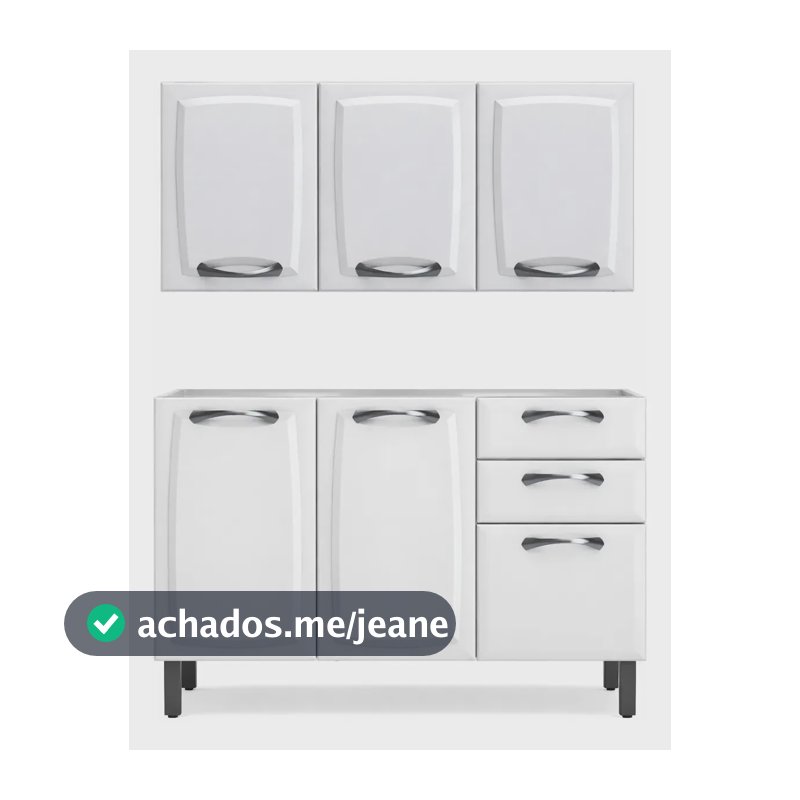 Kit Armário de Cozinha Itatiaia New Premium Branco 120cm Com Balcão Para Sua Casa